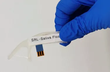 dental floss with sensor inside