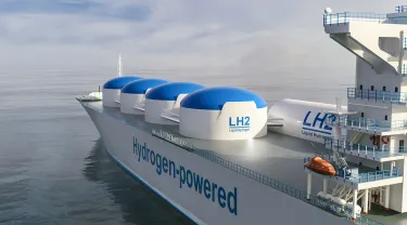 Liqiud Hydrogen renewable energy in vessel 