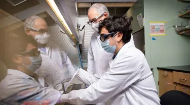 Inside the Kaplan laboratory space. Tufts cellular agriculture group led by David Kaplan inks deal with food-tech startup to help create fish from cells